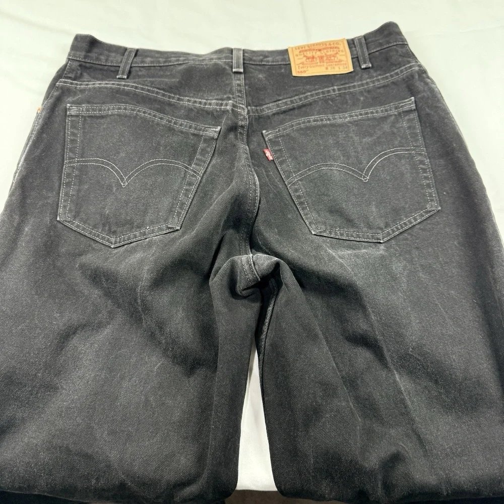 Vintage 90s Levi's 560 Loose Fit Tapered Leg Black Jeans 38x34 USA Made 1999
